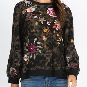 SOLD~$248~Johnny Was Celestin Sweatshirt Sz L